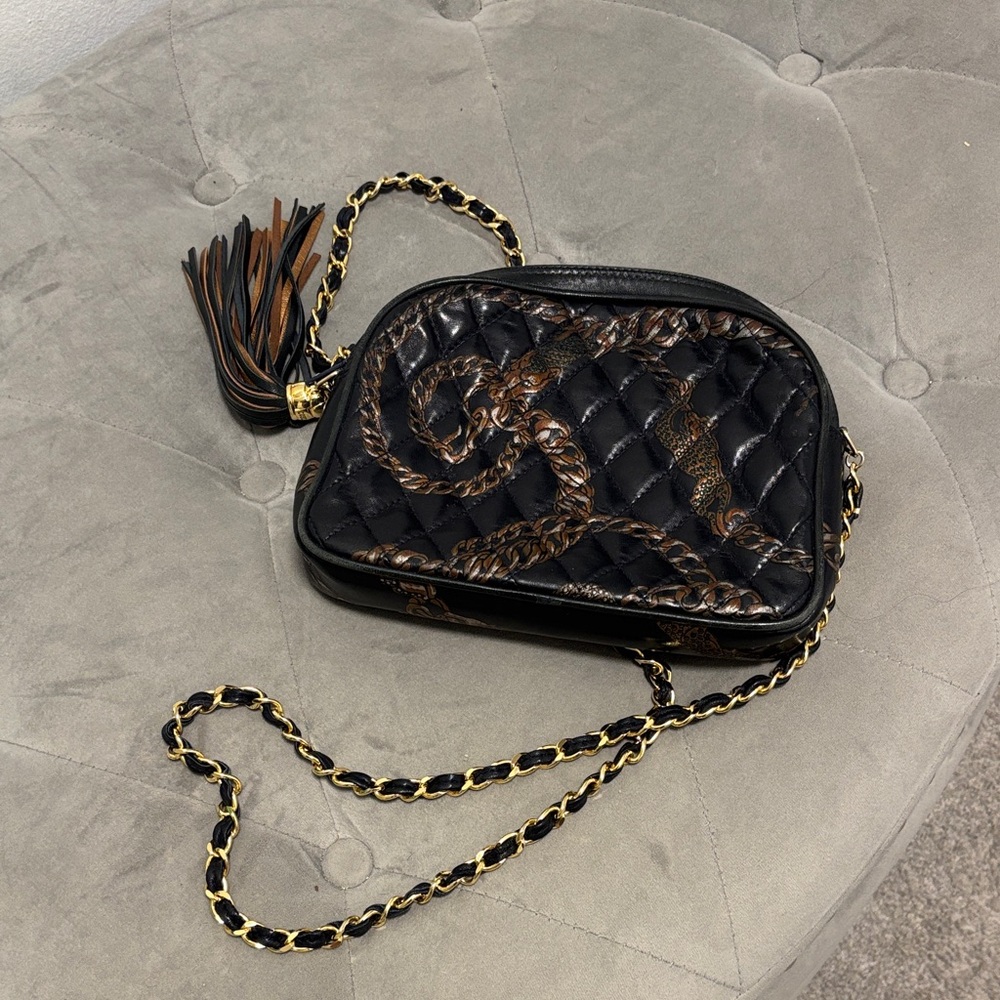 Cosci Black and Brown Quilted Women's Bag